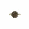 Image 1 : Gold Plated Sterling Silver, 11Mm Round Circe, 8Mm Champagne Druzy Natural Stone With CZ Border, Rin