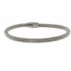 Image 1 : Rhodium Over Stainless Steel Mesh Magnet Bangle Bracelet- 7
