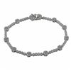 Image 2 : Rhodium Plated Sterling Silver Flower CZ Bracelet With Safety Lock- 7.5
