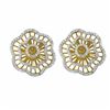 Image 1 : Sterling Silver Two Tone Flower Post Earrings