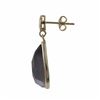 Image 2 : Dark Amy Cat's Eye Semi Precious Faceted Stone On Gold Plated Sterling Silver Post Earrings, 1.10&Qu