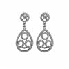 Image 1 : Rhodium Plated Sterling Silver CZ Teardrop Post Earrings Dimensions: 25Mm Long X 12Mm Wide X 3Mm Dee