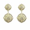 Image 1 : Sterling Silver Matte Gold Plated Medallion Filigree Circles Earrings With Czs