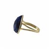 Image 2 : Lapis/ Lazurite  Semi Precious Stone Set In Gold Plated Sterling Silver Adjustable Ring, Size 5-9