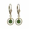 Image 1 : Green Jade 6Mm Semi Precious Ball In 10Mm Braided Ring, On Gold Filled Lever Back Earrings, 1.18"