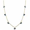 Image 1 : Assorted Dark Colors Crystal Beads Dangling. Gold Tone Brass Necklace.