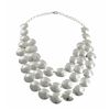 Image 1 : Three Row Silver Matte Disc Necklace-17