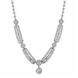 Sterling Silver-Wht CZ Necklace