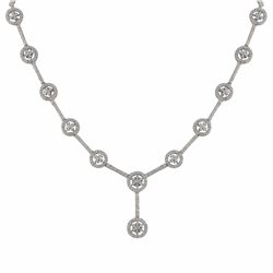 Sterling Silver Necklace, White Czs