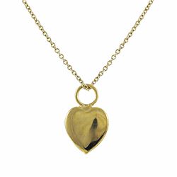 Gold Heart Pendant Silver Chain