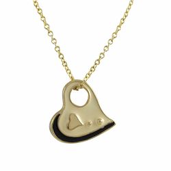 WHITE BLACK ENAMEL HEART PEND