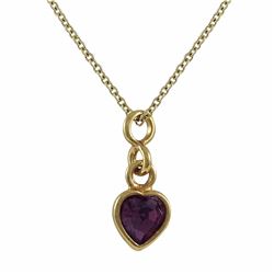 PURPLE CRYSTAL HEART PEND