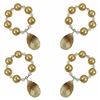 Image 2 : Set Of 4 - Gold 12Mm Pearl And 6Mm Diamond Cut Crystal Napkin Rings, With Hanging Champagne Teardrop