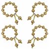 Image 1 : Set Of 4 - Champagne Baroque Pearl And 6Mm Diamond Cut Champagne Crystal Napkin Rings, With Hanging 