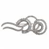 Image 1 : Rhodium Plated Sterling Silver, CZ Circles Brooch/Pin Dimensions: 22.87Mm Long X 52.25Mm Wide X 3Mm 