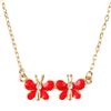 Image 2 : Red Enamel Butterfly Gold Brass Necklace, Earring, Bracelet & Ring Set