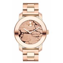 Movado Bold  36Mm Rose Gold Ion-Plated Glitter  Women Watch