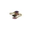 Image 1 : Multi Color Marquise CZ Design, Gold Plated Brass Ring, Size 6