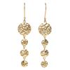 Image 2 : 3 Hanging Circles Gold Plated Wire Earrings With Czs