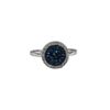 Image 1 : Rhodium Plated Sterling Silver, 11Mm Round Circe, 8Mm Blue Druzy Natural Stone With CZ Border, Ring 