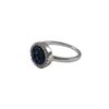 Image 2 : Rhodium Plated Sterling Silver, 11Mm Round Circe, 8Mm Blue Druzy Natural Stone With CZ Border, Ring 