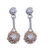 Image 1 : Sterling Silver-Cz Dangling Post Earring