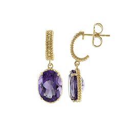 STERLING SILVER GOLDPLATED AMETHYST EARRINGS (#8937SPA)