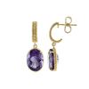 Image 1 : STERLING SILVER GOLDPLATED AMETHYST EARRINGS (#8937SPA)