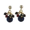 Image 1 : Sodalite (Blue) Combination Semi Precious Stones On Gold Filled Post Earrings, 1"