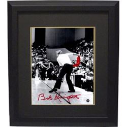 Bobby Knight Signed Indiana Hoosiers 8X10 Black & White Photo Custom Framed Throwing Red Chair (Red 