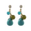 Image 1 : Turquise Semi Precious Stones On Gold Plated Sterling Silver Post Earrings, 1.22