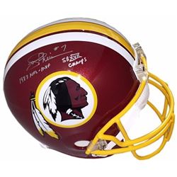 Joe Theismann Signed Washington Redskins Riddell Full Size Replica Helmet Dual #7 SB XVII Champs & 1