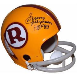 Sonny Jurgensen Signed Washington Redskins TB 2Bar Yellow Replica Mini Helmet HOF 83