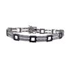 Image 2 : Sterling Silver Black And White CZ Bracelet -Two Row With Squares
