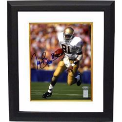 Tim Brown Signed Notre Dame Fighting Irish 8X10 Photo Custom Framed (Blue Sig)- Tri-Star/Brown Holog
