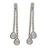 Image 1 : Sterling Silver Two Row With Teardrop CZ Post Earrings-60M Long