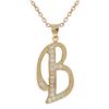 Image 1 : Sterling Silver CZ B Initial - Rose/White