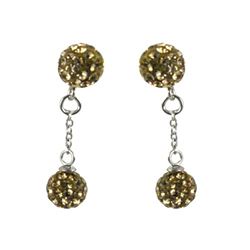 Sterling Silver All 6Mm Crystal Balls Earrings