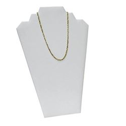White Leatherette Necklace Easel. Can Also Accommodate Earring Card.
