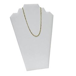 White Leatherette Necklace Easel. Can Also Accommodate Earring Card.