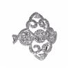 Image 1 : 14K  White Gold Diamond Scroll Ring