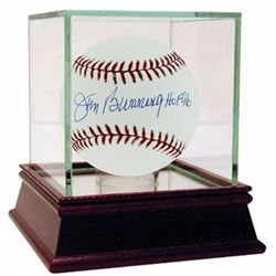 Jim Bunning Signed Official Major League Baseball HOF 96 W/Glass Case- Steiner Hologram