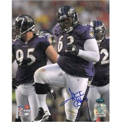 Terrence Cody Signed Baltimore Ravens 8X10 Photo "Mount"- Cody Hologram