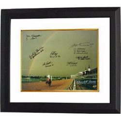 Lil E Tee Signed Churchill Downs Kentucky Derby Winners (1992) Horse Racing Rainbow 16X20 Photo 7 Si