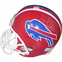 Jim Kelly Signed Buffalo Bills Full Size TB Replica Helmet 4X AFC Champ (Right Side-Silver Sig)- Ste