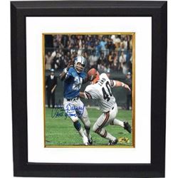 Lem Barney Signed Detroit Lions 8X10 Photo Custom Framed HOF 92