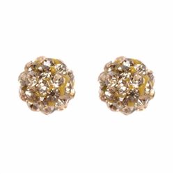 Sterling Silver Champagne Crystal 8Mm Post Earrings