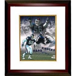 Lawrence Taylor Signed New York Giants 16X20 Photo HOF 99 Custom Framed (Hard Knocks Collage)- JSA H