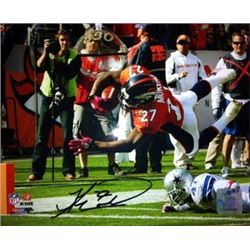 Knowshon Moreno Signed Denver Broncos 8X10 Photo (Orange Jersey TD Dive)- Moreno Hologram