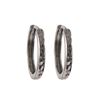 Image 1 : Sterling Silver Starburst Diamond Cut Huggie Earrings, 0.59